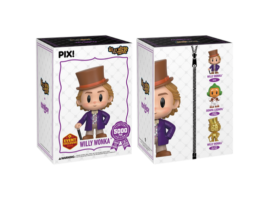 Willy Wonka & the Chocolate Factory, Willy Wonka Collectible, Front & Back of Box